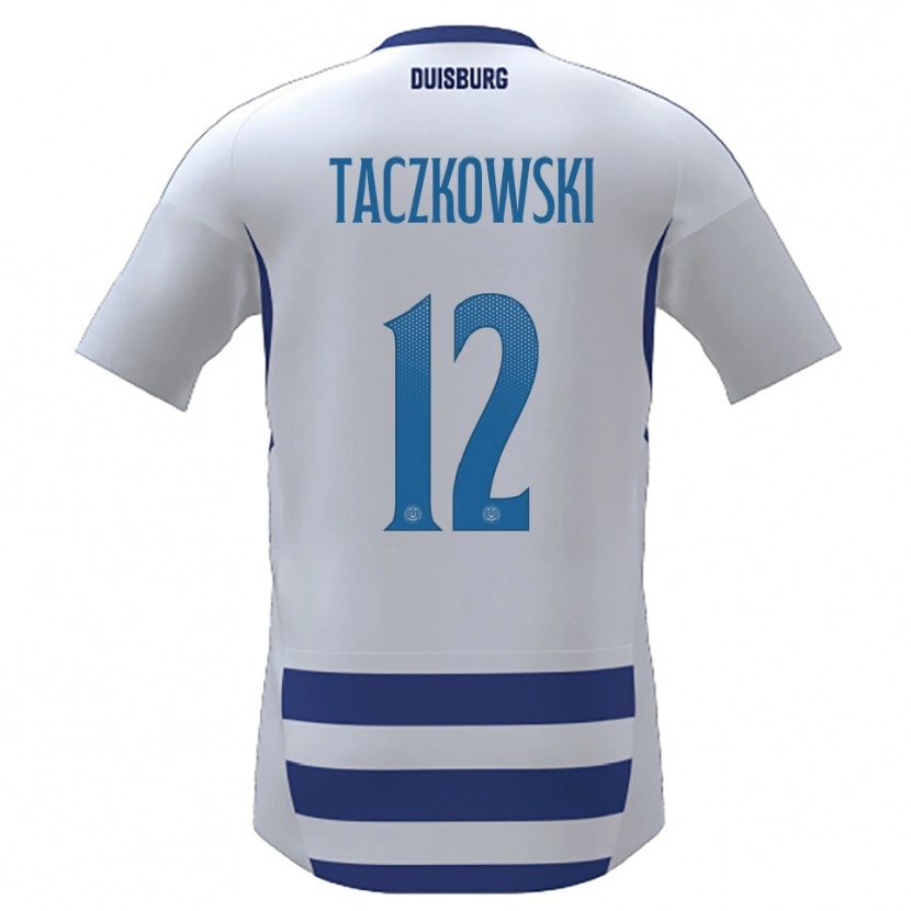 DanxenキッズSimon Taczkowski#12白 青ホームシャツ2025/26ジャージーユニフォーム