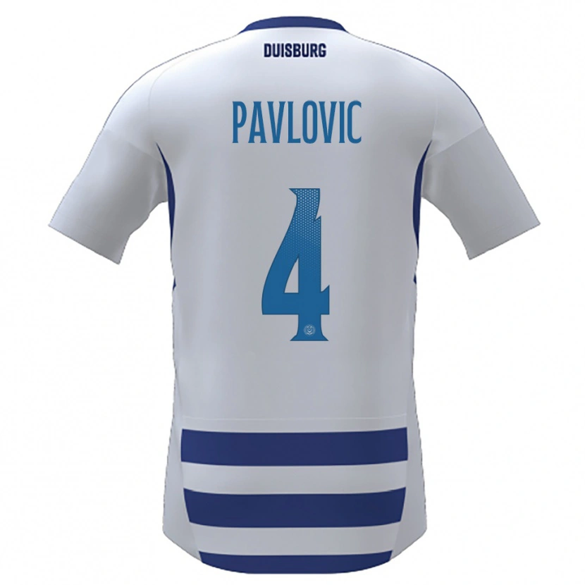 DanxenキッズMarko Pavlovic#4白 青ホームシャツ2025/26ジャージーユニフォーム