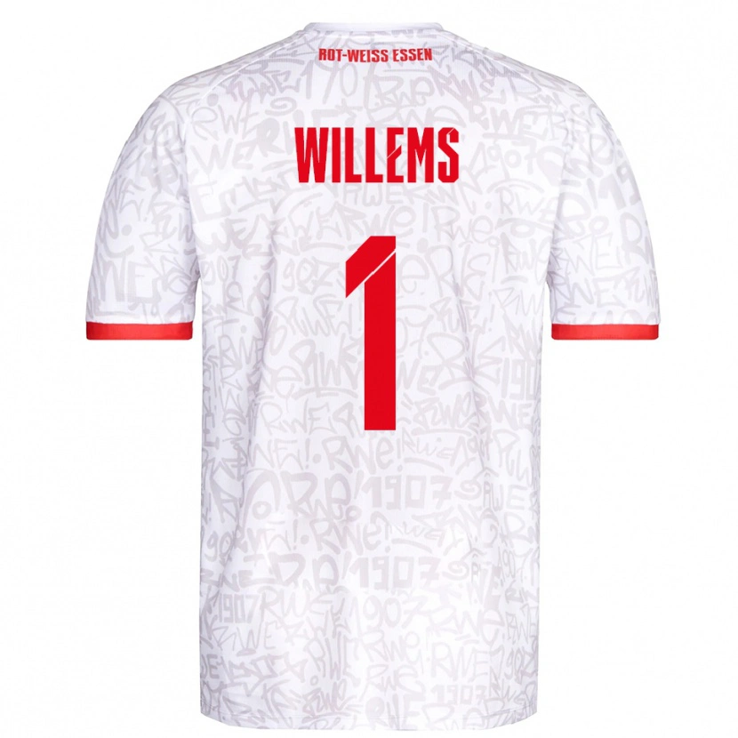 DanxenキッズLeon Willems#1白 赤ホームシャツ2025/26ジャージーユニフォーム