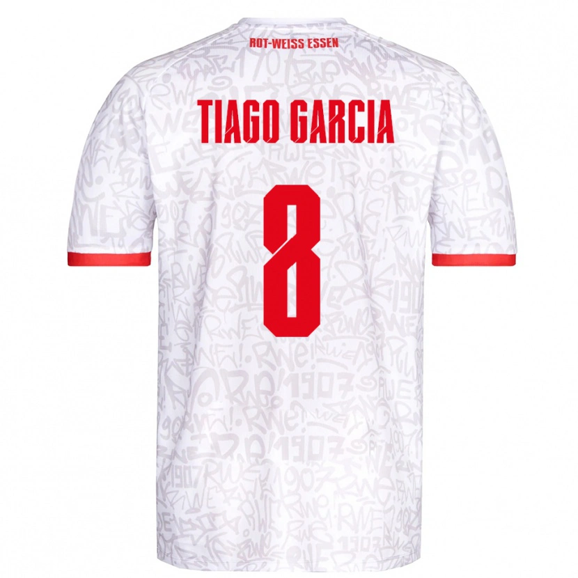 DanxenキッズTiago Garcia Rodriguez#8白 赤ホームシャツ2025/26ジャージーユニフォーム