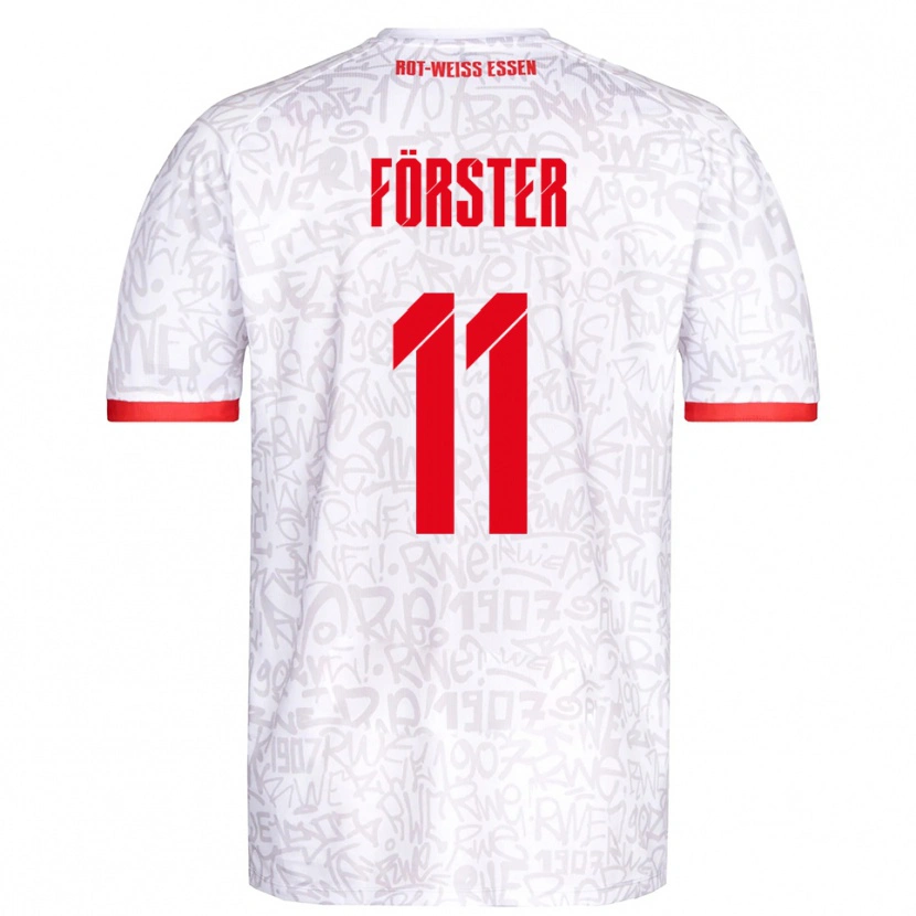 DanxenキッズLuis Förster#11白 赤ホームシャツ2025/26ジャージーユニフォーム