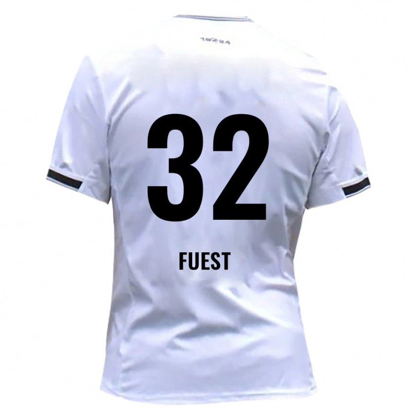 DanxenキッズJulian Fuest#32白 赤ホームシャツ2025/26ジャージーユニフォーム