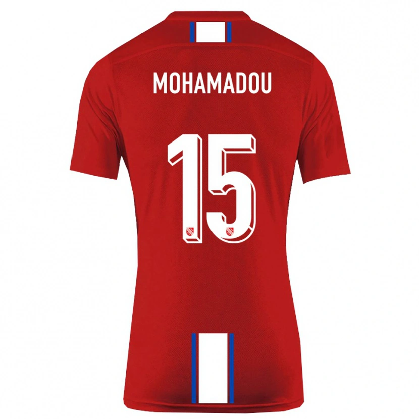 DanxenキッズAkram-Dine Mohamadou#15赤 白ホームシャツ2025/26ジャージーユニフォーム