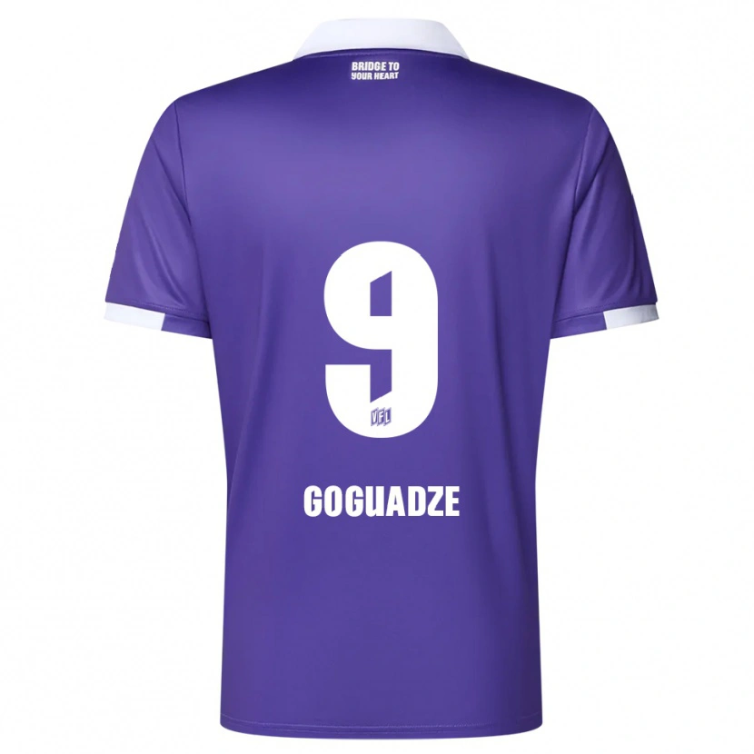 DanxenキッズNikky Goguadze#9紫 白ホームシャツ2025/26ジャージーユニフォーム