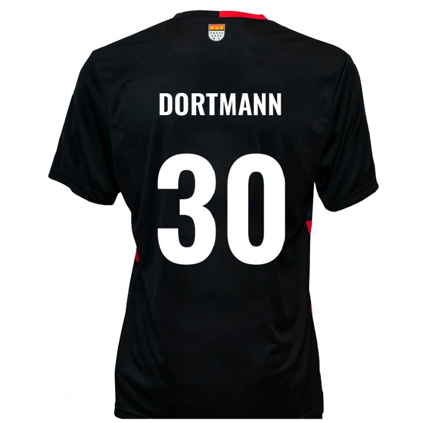 DanxenキッズNiklas Dortmann#30黒 赤ホームシャツ2025/26ジャージーユニフォーム