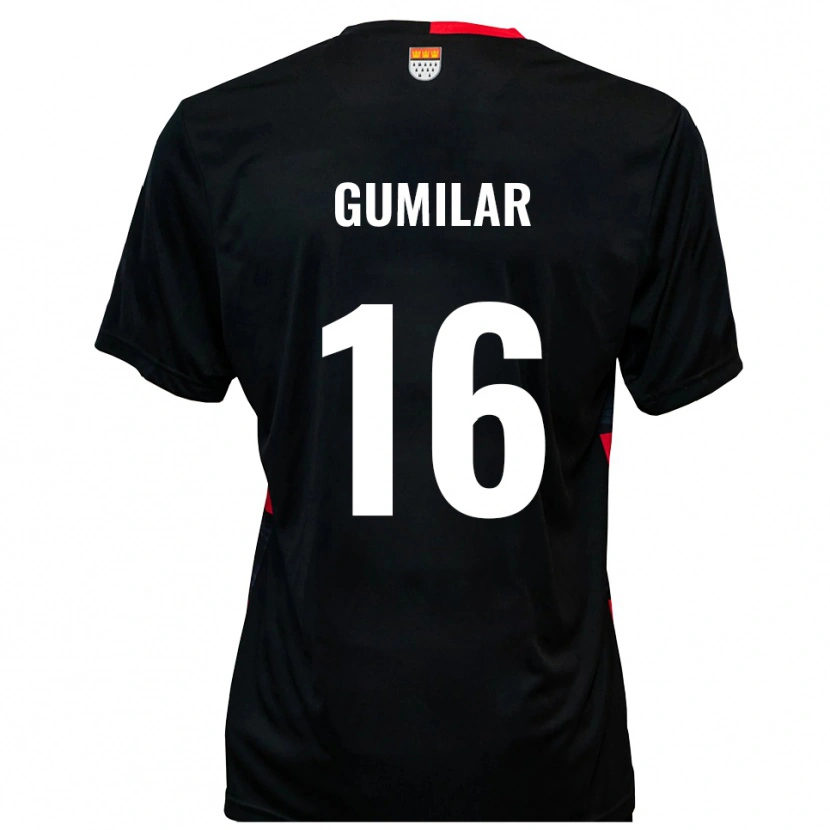 DanxenキッズJonas Gumilar#16黒 赤ホームシャツ2025/26ジャージーユニフォーム