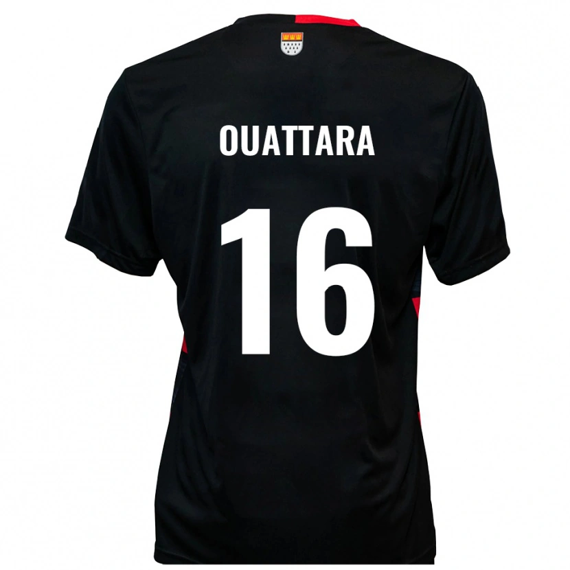 DanxenキッズKiyali Ouattara#16黒 赤ホームシャツ2025/26ジャージーユニフォーム