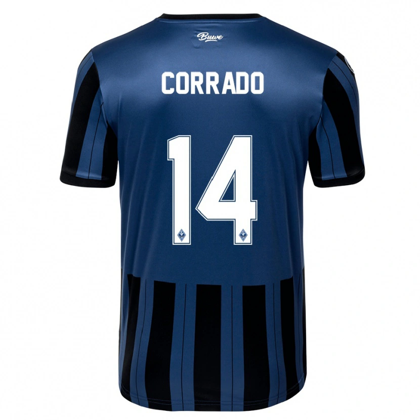 DanxenキッズTiziano Corrado#14青 灰色 黒ホームシャツ2025/26ジャージーユニフォーム