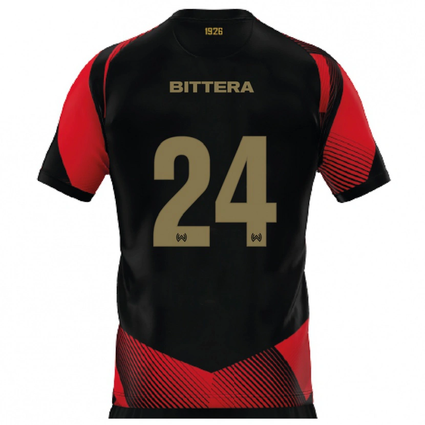 DanxenキッズBuda Bittera#24黒 赤ホームシャツ2025/26ジャージーユニフォーム