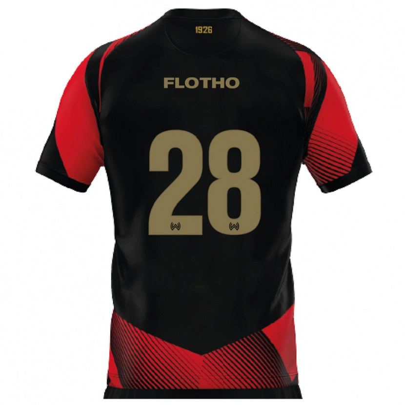 DanxenキッズMoritz Flotho#28黒 赤ホームシャツ2025/26ジャージーユニフォーム
