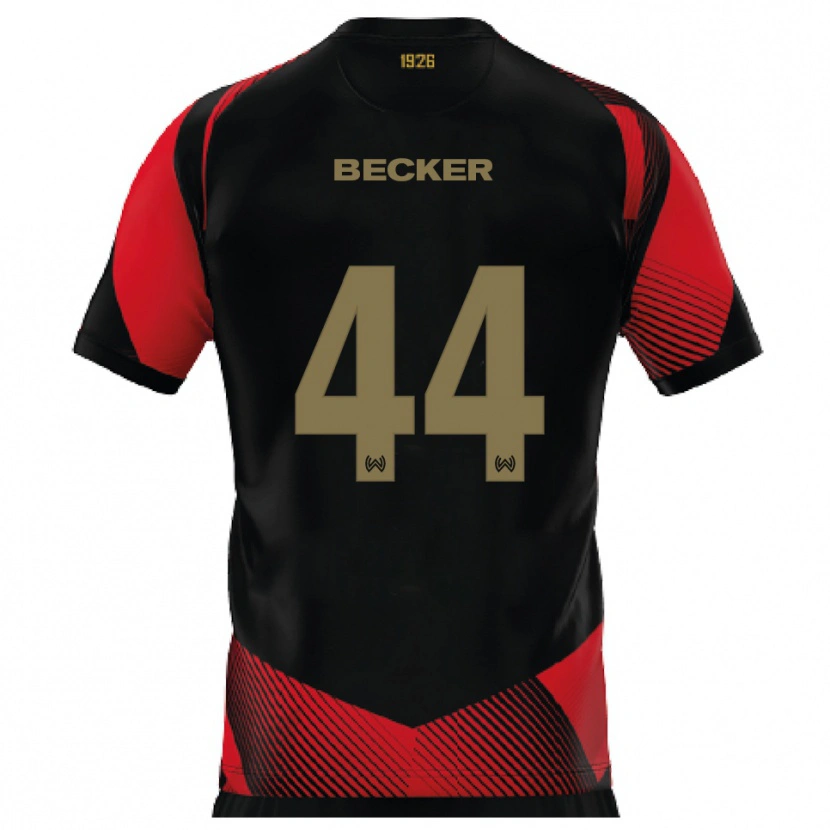 DanxenキッズJan Becker#44黒 赤ホームシャツ2025/26ジャージーユニフォーム