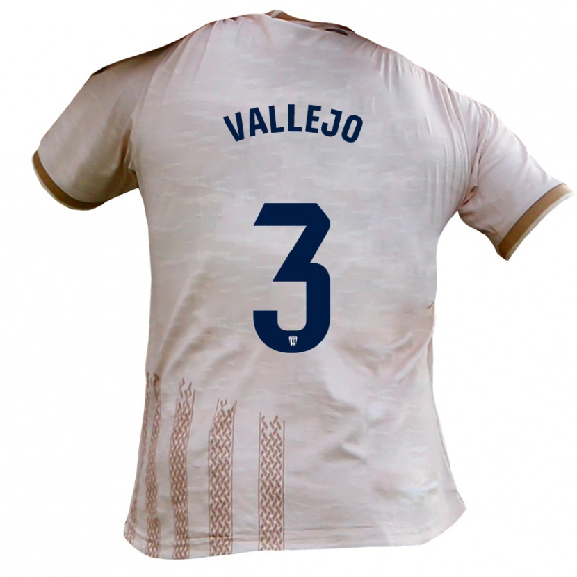 DanxenキッズJaime Vallejo#3オフホワイト 茶色アウェイシャツ2025/26ジャージーユニフォーム