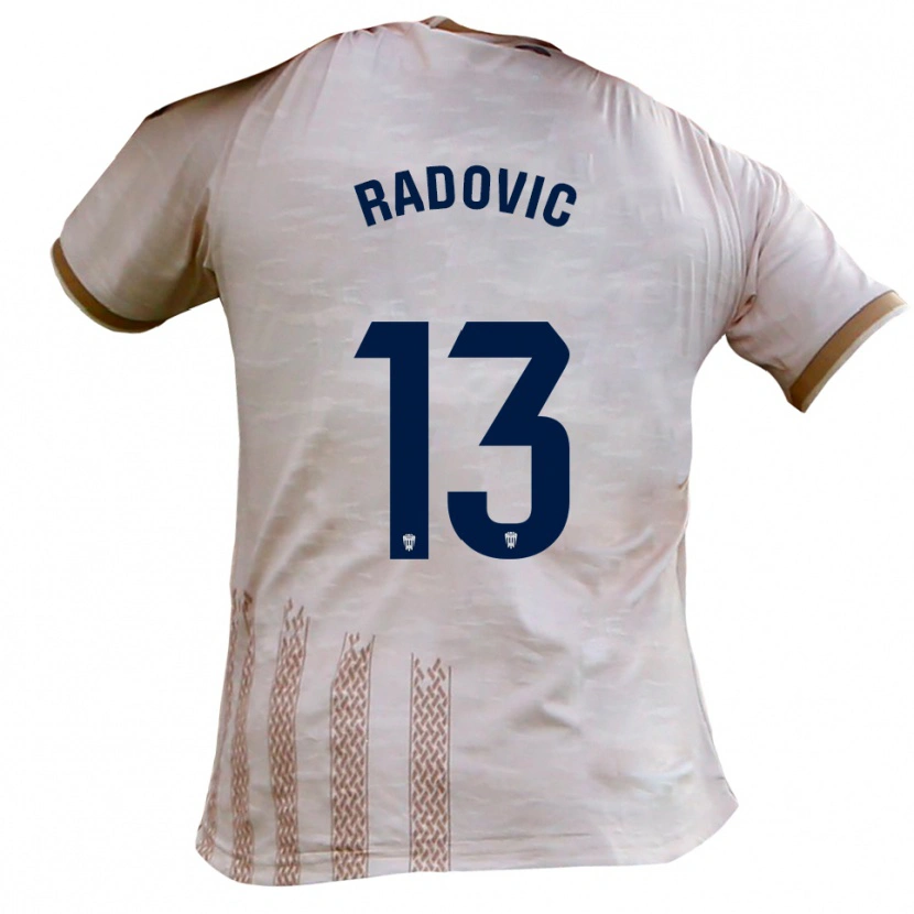 DanxenキッズDanilo Radovic#13オフホワイト 茶色アウェイシャツ2025/26ジャージーユニフォーム