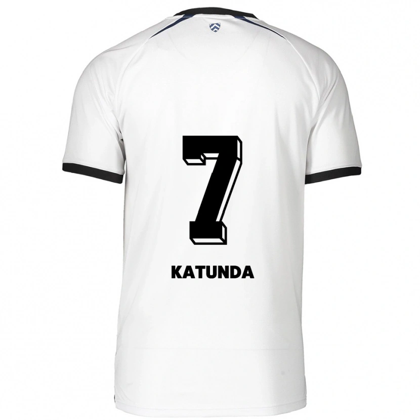 DanxenキッズChristopher Katunda#7白 黒アウェイシャツ2025/26ジャージーユニフォーム