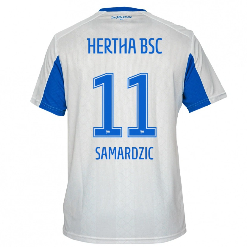DanxenキッズTadija Samardzic#11白 青アウェイシャツ2025/26ジャージーユニフォーム