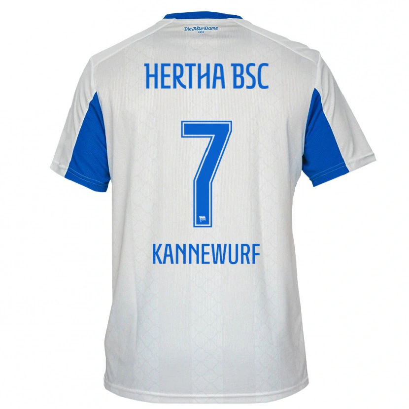 Danxenキッズリアム・カンネヴルフ#7白 青アウェイシャツ2025/26ジャージーユニフォーム