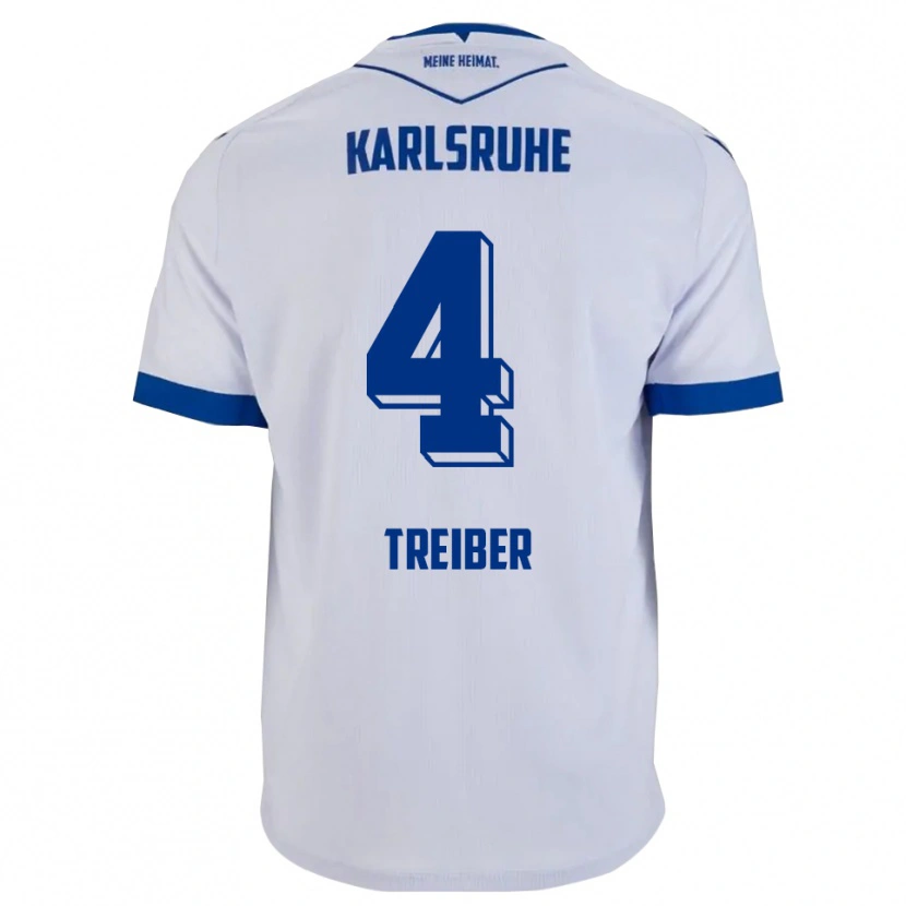 DanxenキッズJannik Treiber#4白 青アウェイシャツ2025/26ジャージーユニフォーム