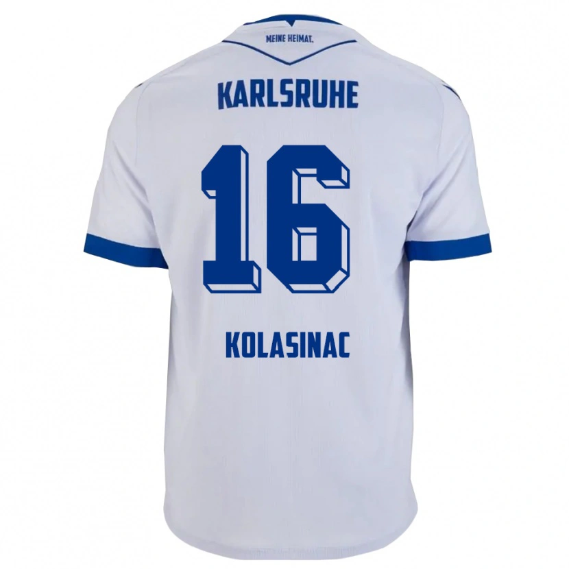DanxenキッズAjdin Kolasinac#16白 青アウェイシャツ2025/26ジャージーユニフォーム
