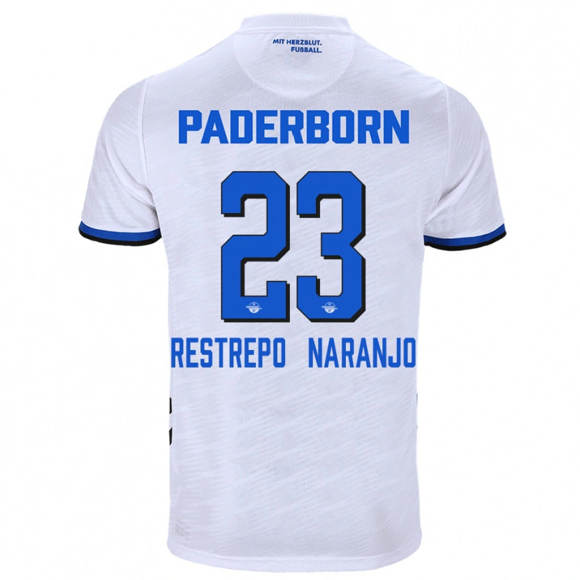 DanxenキッズPedro Restrepo Naranjo#23白 青アウェイシャツ2025/26ジャージーユニフォーム