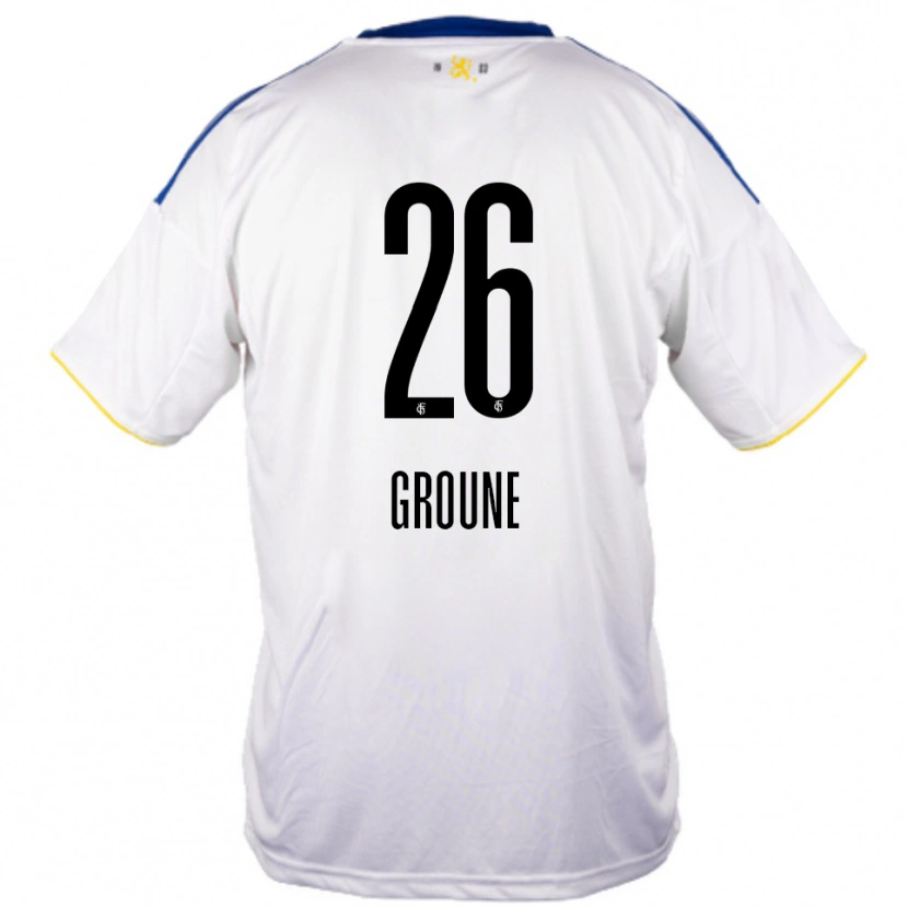 DanxenキッズAmine Groune#26白 青 黄アウェイシャツ2025/26ジャージーユニフォーム