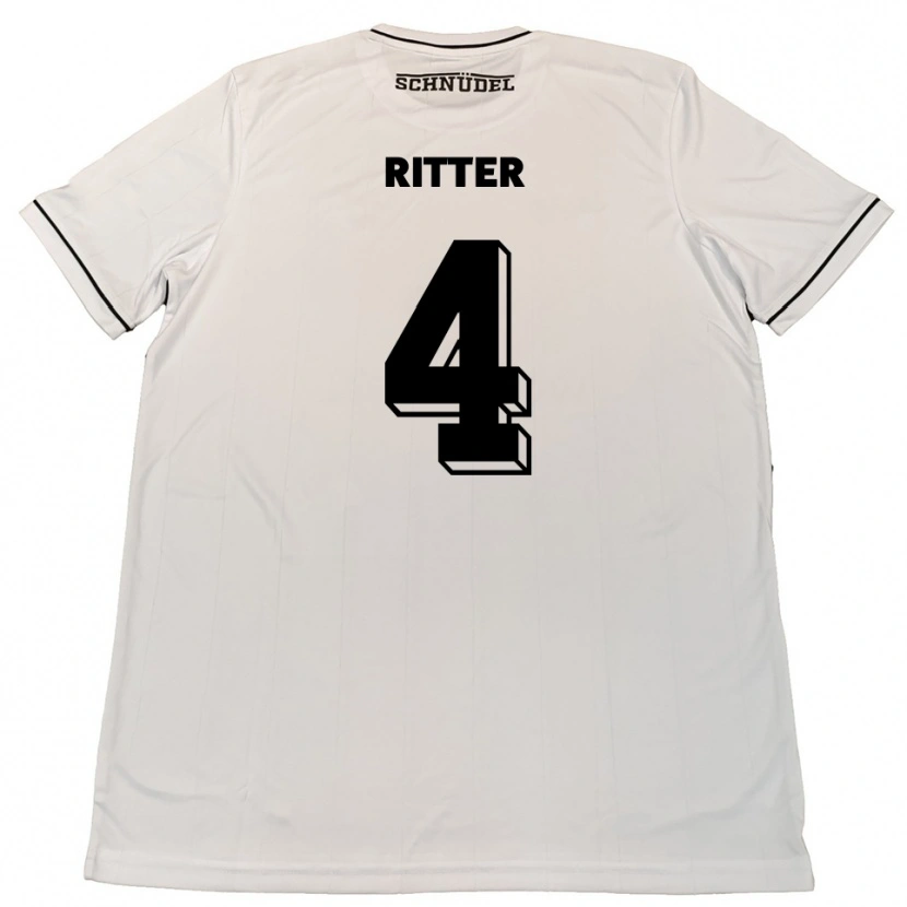 DanxenキッズDavid Ritter#4白 黒アウェイシャツ2025/26ジャージーユニフォーム