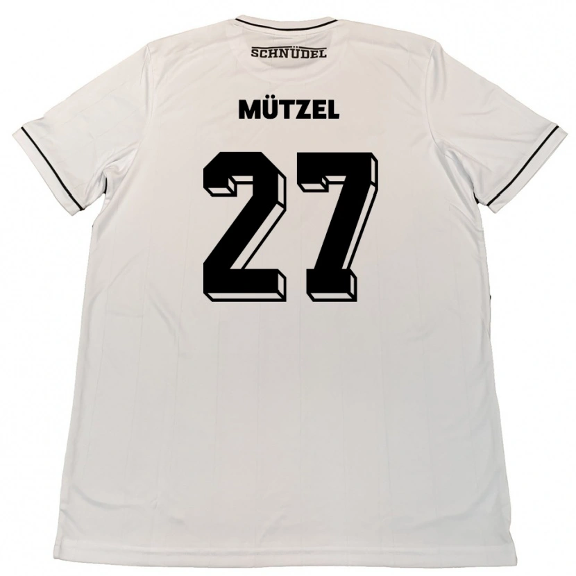 DanxenキッズNuno Mützel#27白 黒アウェイシャツ2025/26ジャージーユニフォーム