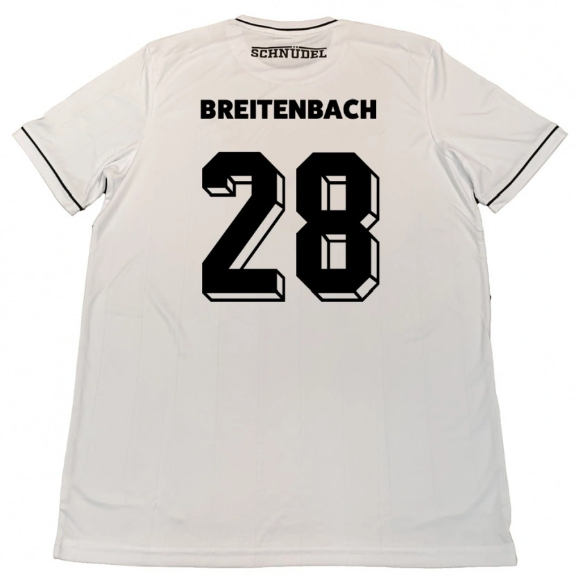 DanxenキッズFabio Breitenbach#28白 黒アウェイシャツ2025/26ジャージーユニフォーム