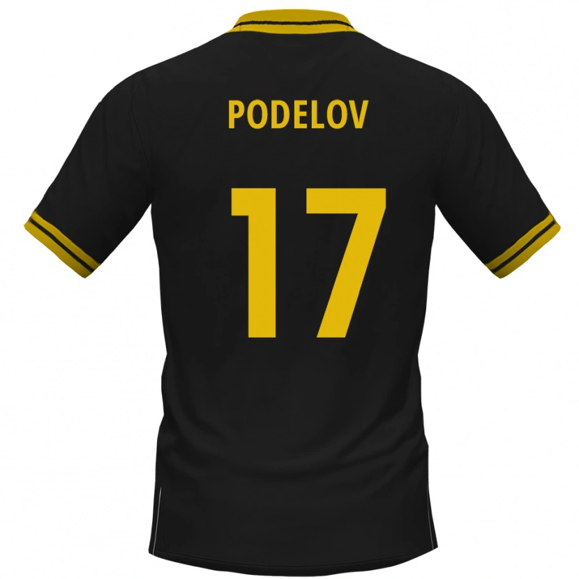 DanxenキッズDavid Podelov#17黒 黄アウェイシャツ2025/26ジャージーユニフォーム