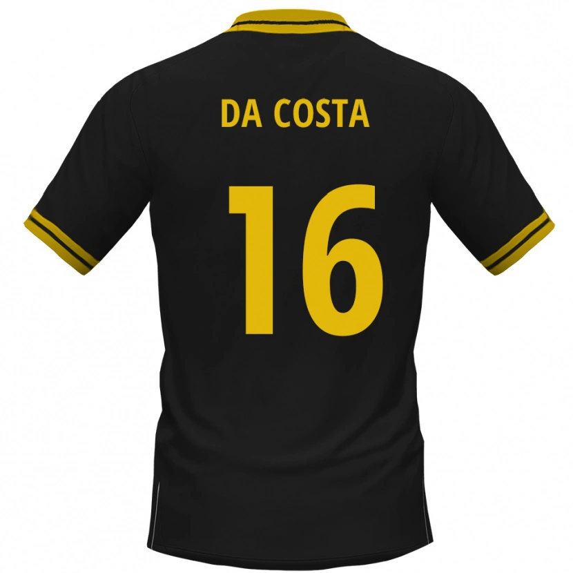 DanxenキッズFabricio Sylva Da Costa#16黒 黄アウェイシャツ2025/26ジャージーユニフォーム