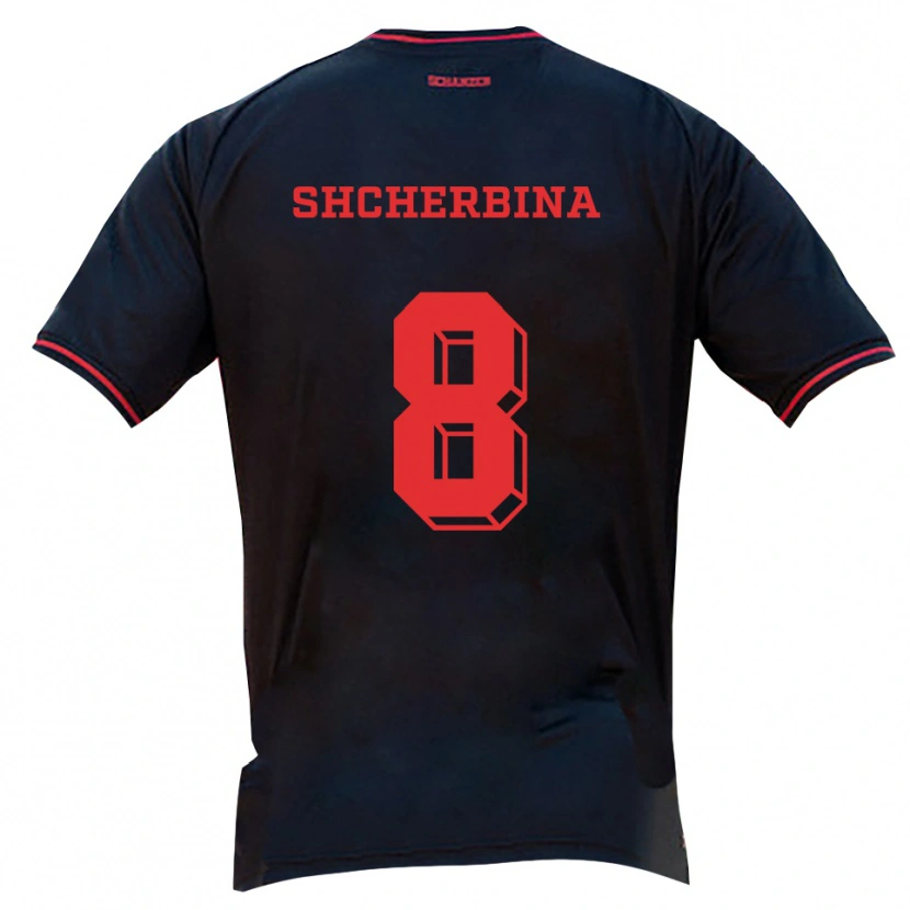 DanxenキッズIvan Shcherbina#8黒 赤 白アウェイシャツ2025/26ジャージーユニフォーム