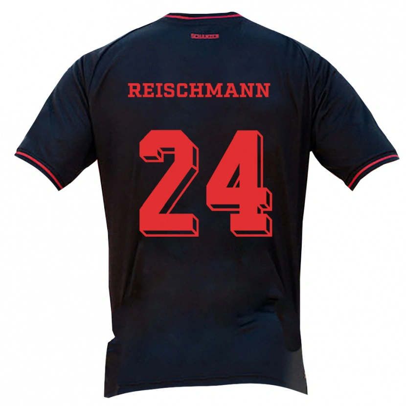 DanxenキッズStefanie Reischmann#24黒 赤 白アウェイシャツ2025/26ジャージーユニフォーム