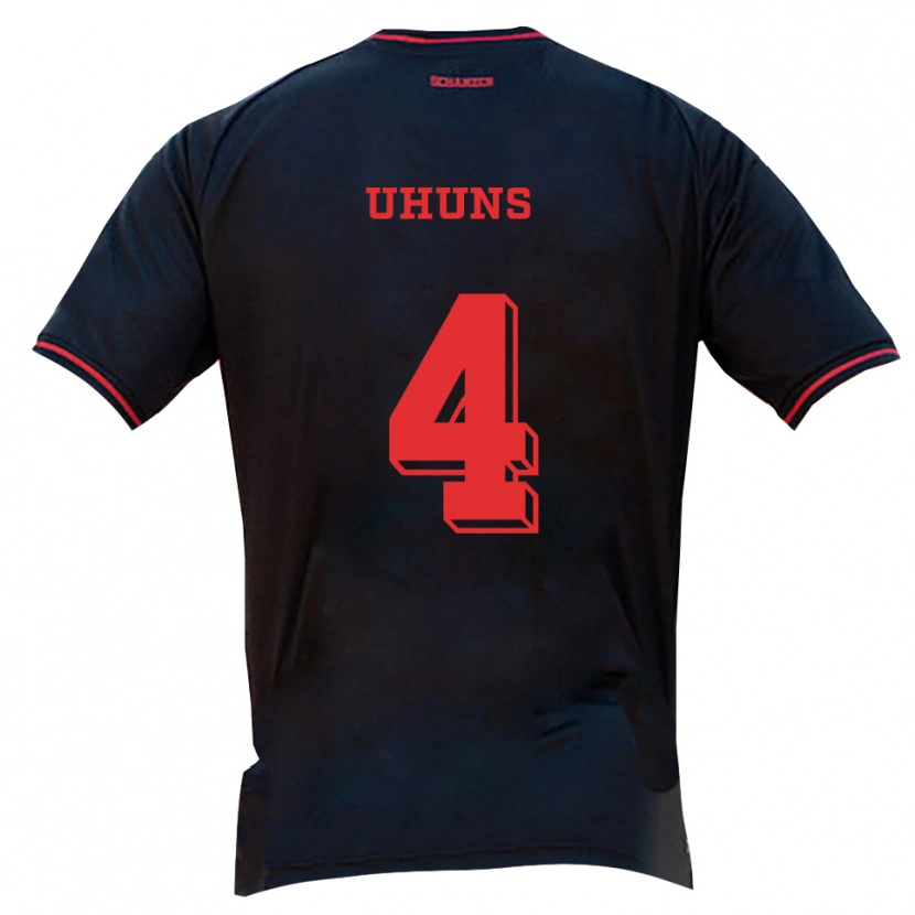 DanxenキッズIwinosa Uhuns#4黒 赤 白アウェイシャツ2025/26ジャージーユニフォーム