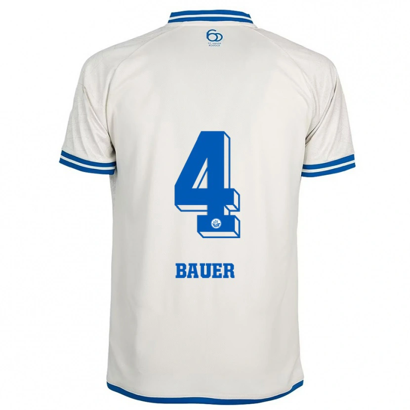 DanxenキッズRichard Bauer#4白 青アウェイシャツ2025/26ジャージーユニフォーム