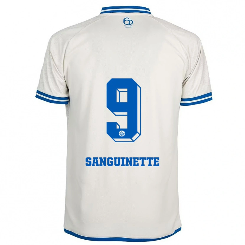 DanxenキッズPierre Sanguinette#9白 青アウェイシャツ2025/26ジャージーユニフォーム