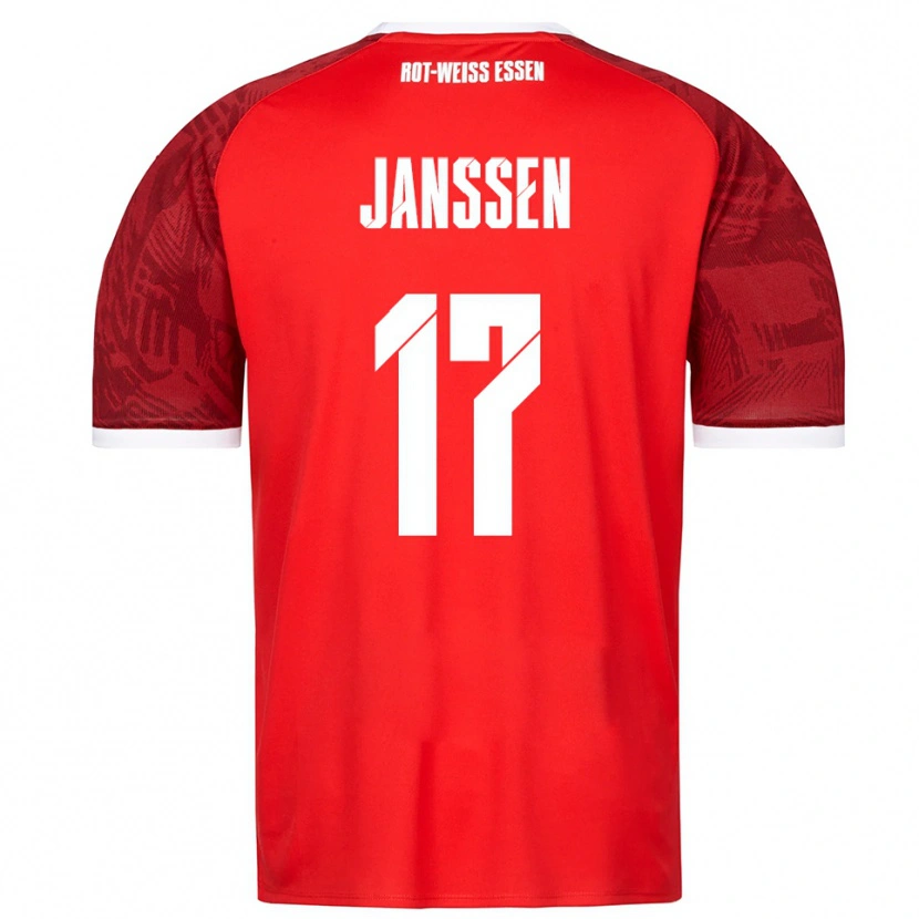 DanxenキッズLenn Janssen#17赤 バーガンディ 白アウェイシャツ2025/26ジャージーユニフォーム