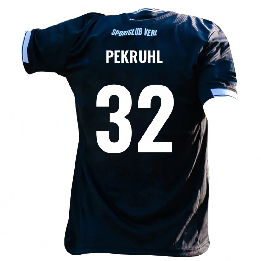 DanxenキッズFabian Pekruhl#32黒 白アウェイシャツ2025/26ジャージーユニフォーム