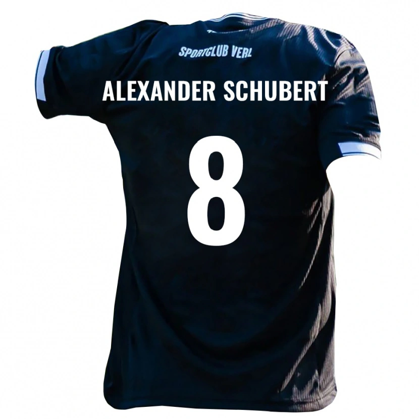 DanxenキッズTristan Alexander Schubert#8黒 白アウェイシャツ2025/26ジャージーユニフォーム