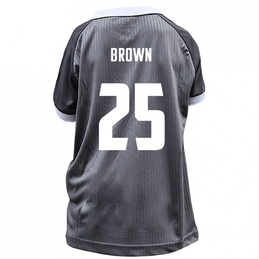 DanxenキッズEvan Brown#25灰色 白アウェイシャツ2025/26ジャージーユニフォーム