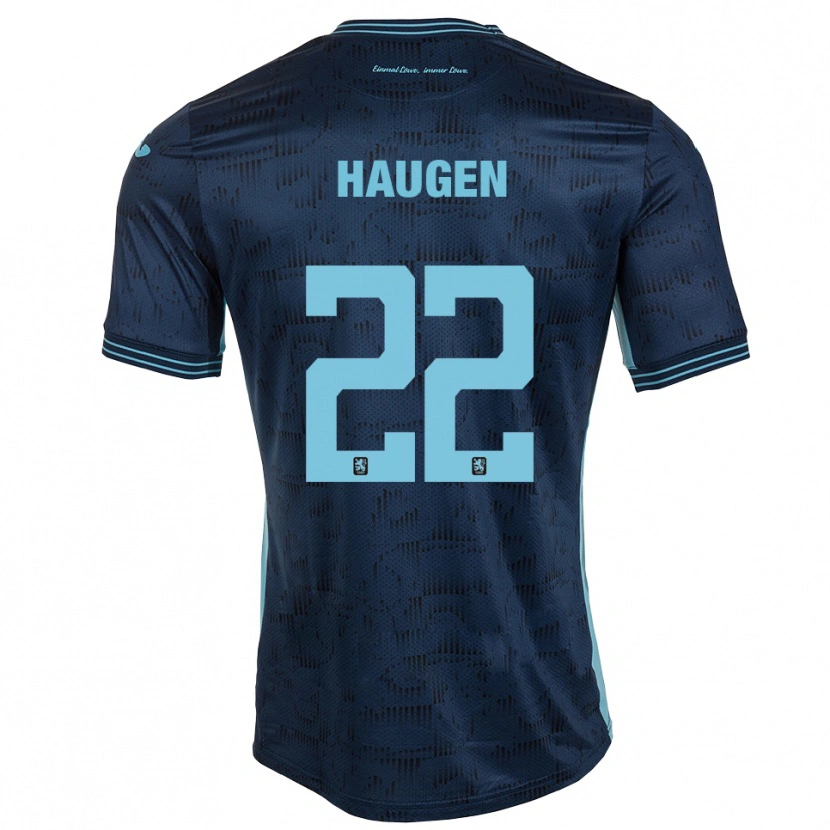 DanxenキッズSigurd Haugen#22ロイヤルブルーアウェイシャツ2025/26ジャージーユニフォーム