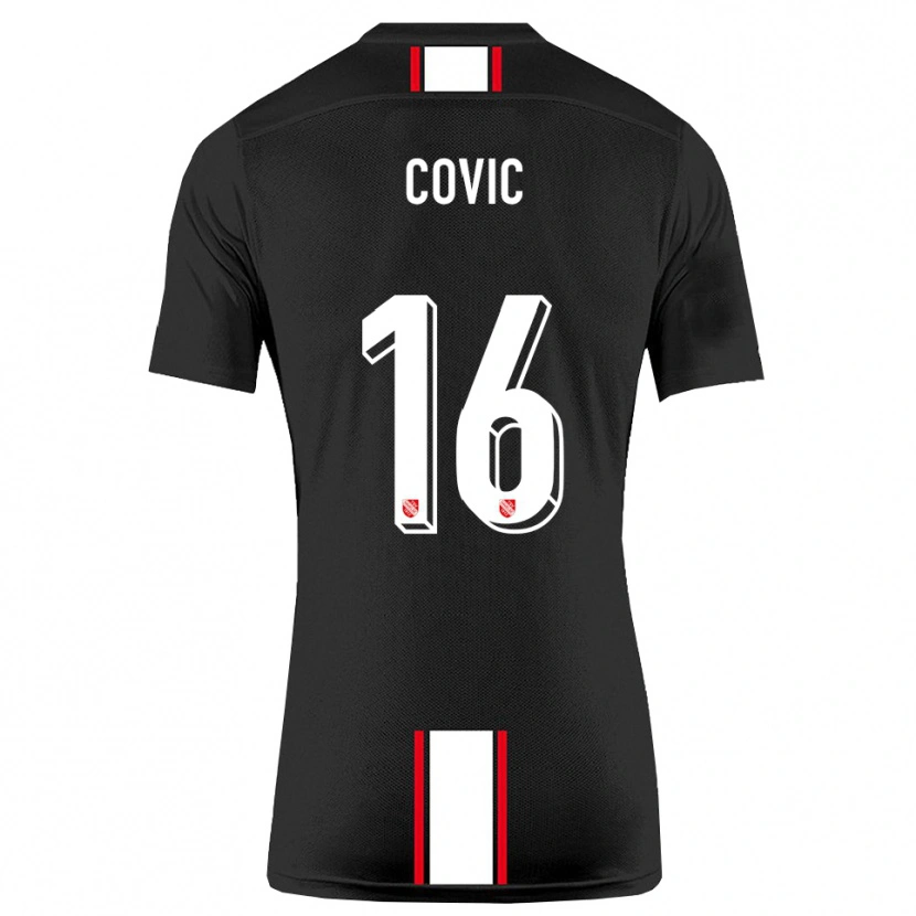 DanxenキッズRayen Covic#16黒 白アウェイシャツ2025/26ジャージーユニフォーム