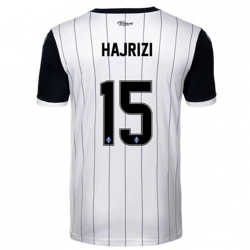 DanxenキッズFaik Hajrizi#15白 黒アウェイシャツ2025/26ジャージーユニフォーム