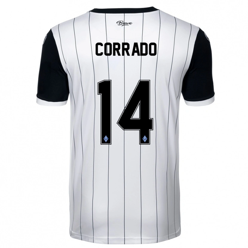 DanxenキッズTiziano Corrado#14白 黒アウェイシャツ2025/26ジャージーユニフォーム