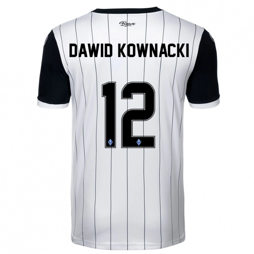 DanxenキッズJakub Dawid Kownacki#12白 黒アウェイシャツ2025/26ジャージーユニフォーム