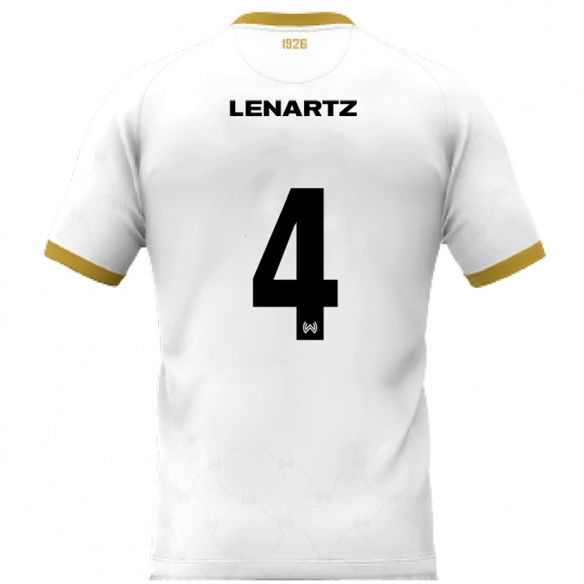 DanxenキッズOskar Lenartz#4白 金アウェイシャツ2025/26ジャージーユニフォーム