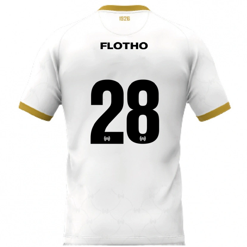 DanxenキッズMoritz Flotho#28白 金アウェイシャツ2025/26ジャージーユニフォーム