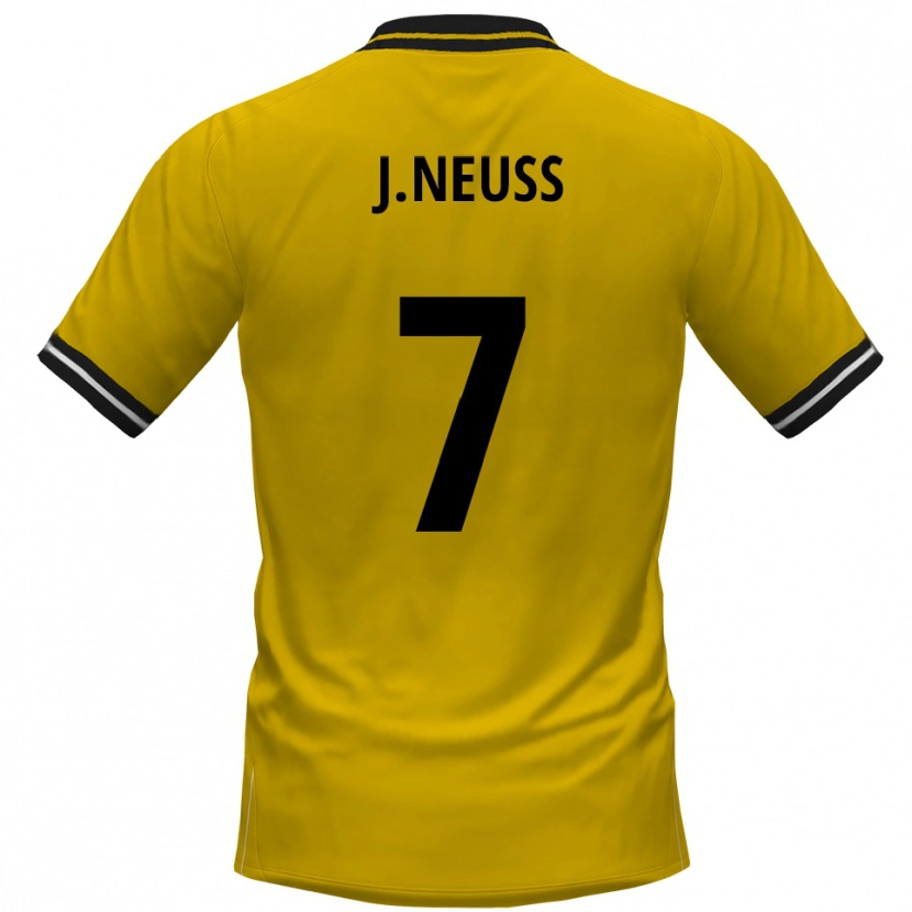 DanxenメンズJulian Neuss#7黄 黒ホームシャツ2025/26ジャージーユニフォーム