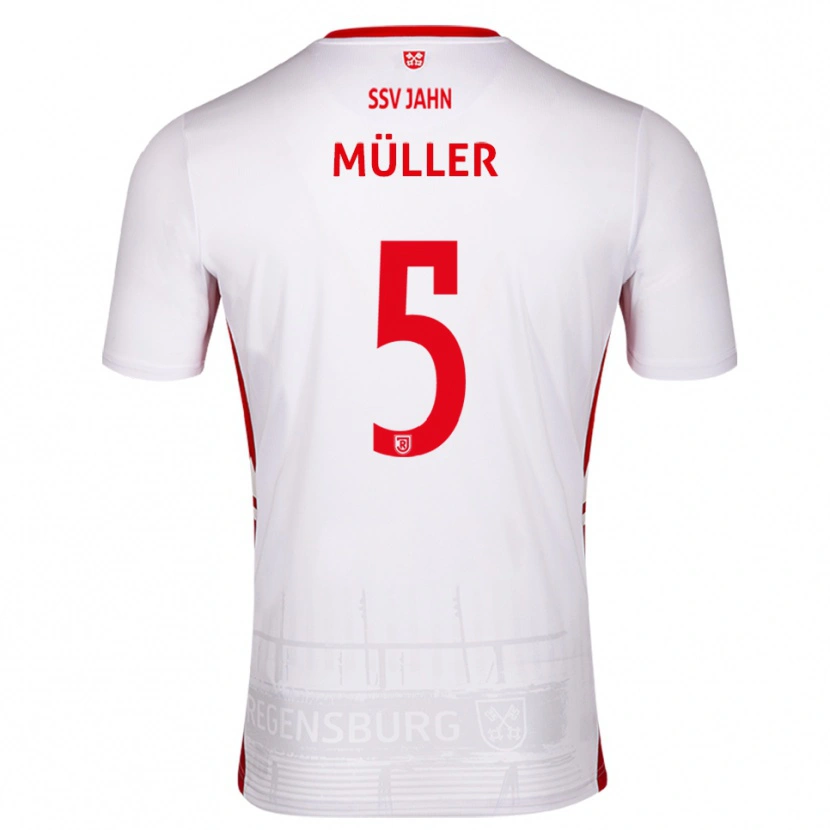 DanxenメンズPhilipp Müller#5白 赤ホームシャツ2025/26ジャージーユニフォーム