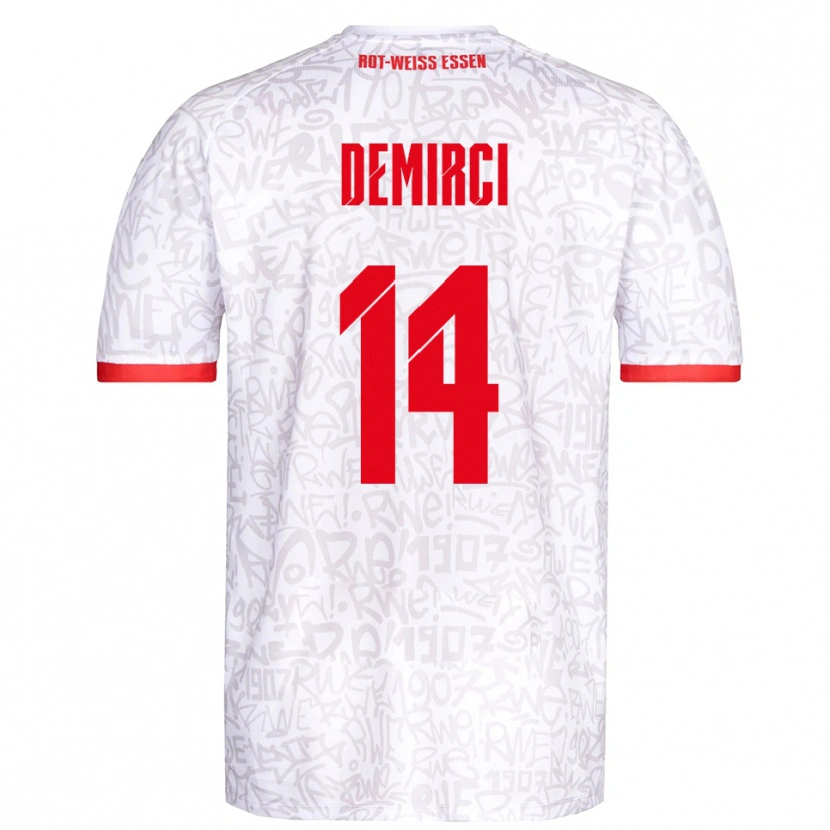DanxenメンズMehmet Demirci#14白 赤ホームシャツ2025/26ジャージーユニフォーム