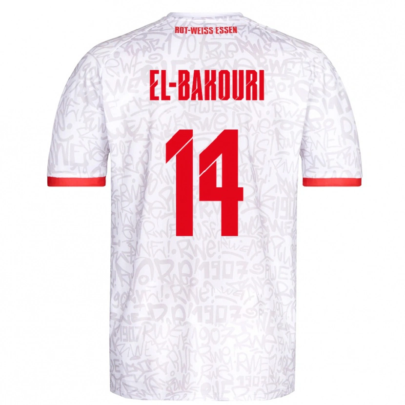 DanxenメンズIbrahim El-Bakouri#14白 赤ホームシャツ2025/26ジャージーユニフォーム