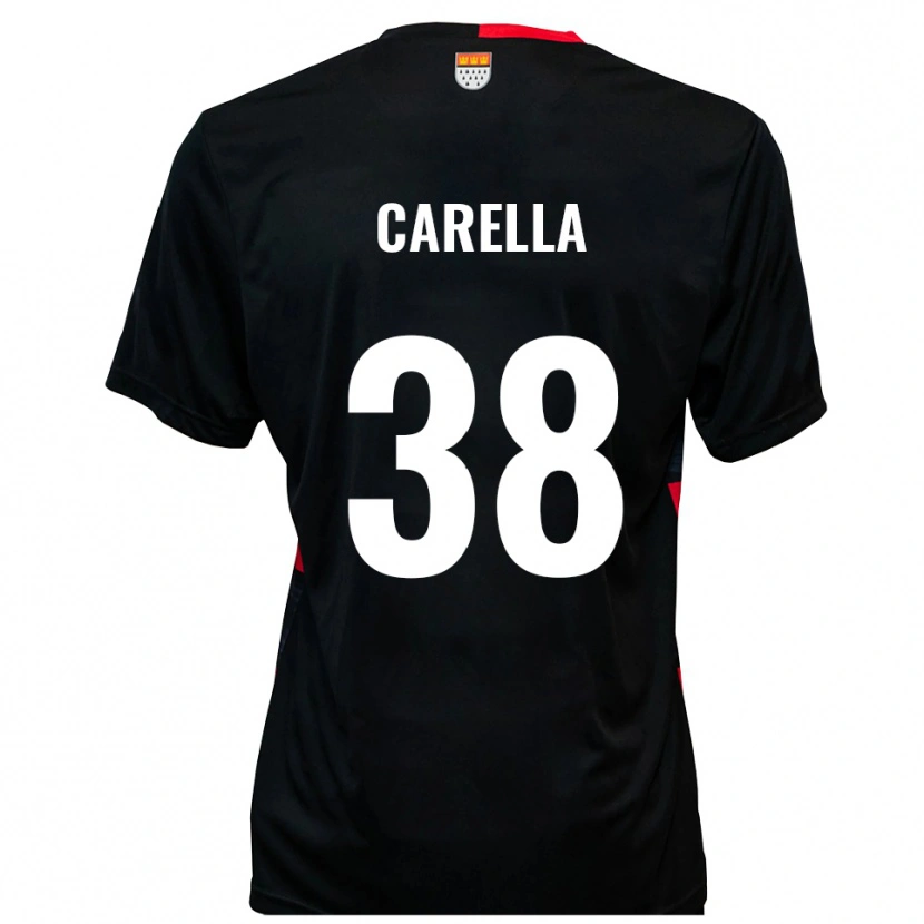 DanxenメンズSamuele Carella#38黒 赤ホームシャツ2025/26ジャージーユニフォーム
